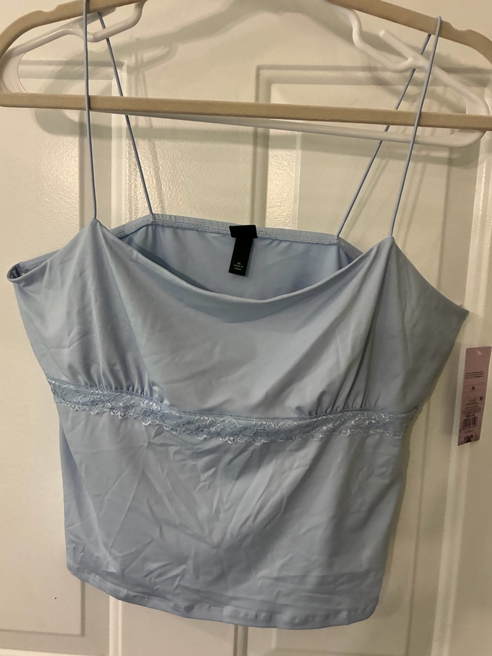 wild fable Pale Blue Lace-Trim Cami Top